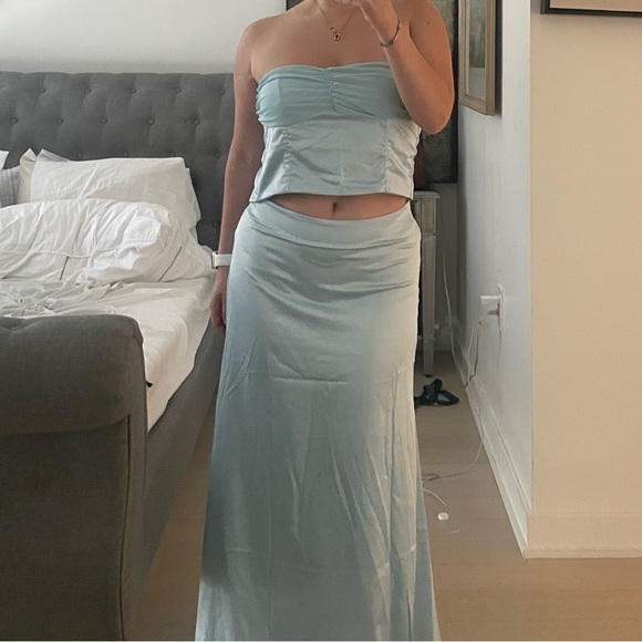 Two piece blue maxi skirt set - Picture 3 of 5